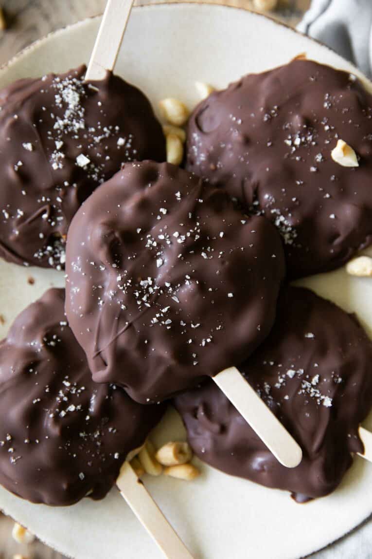 Close up of healthy buster bars on a plate.