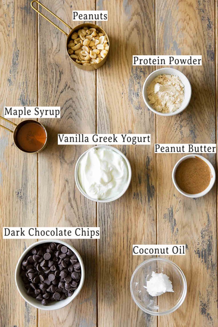 Ingredients for homemade buster bars recipe.