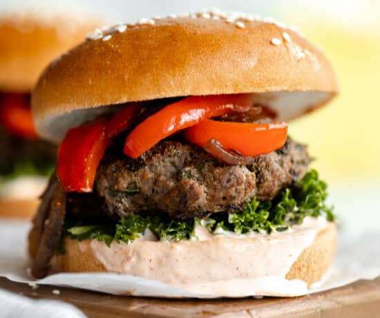 Healthy kale beef burgers recipe.