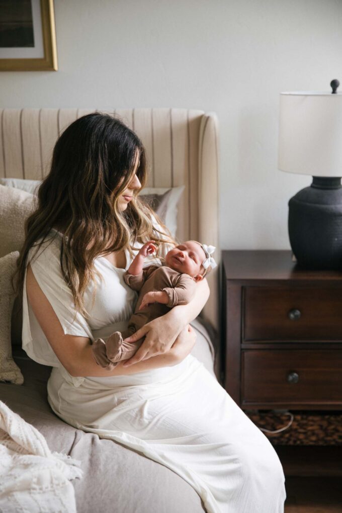 Newborn baby with mom.