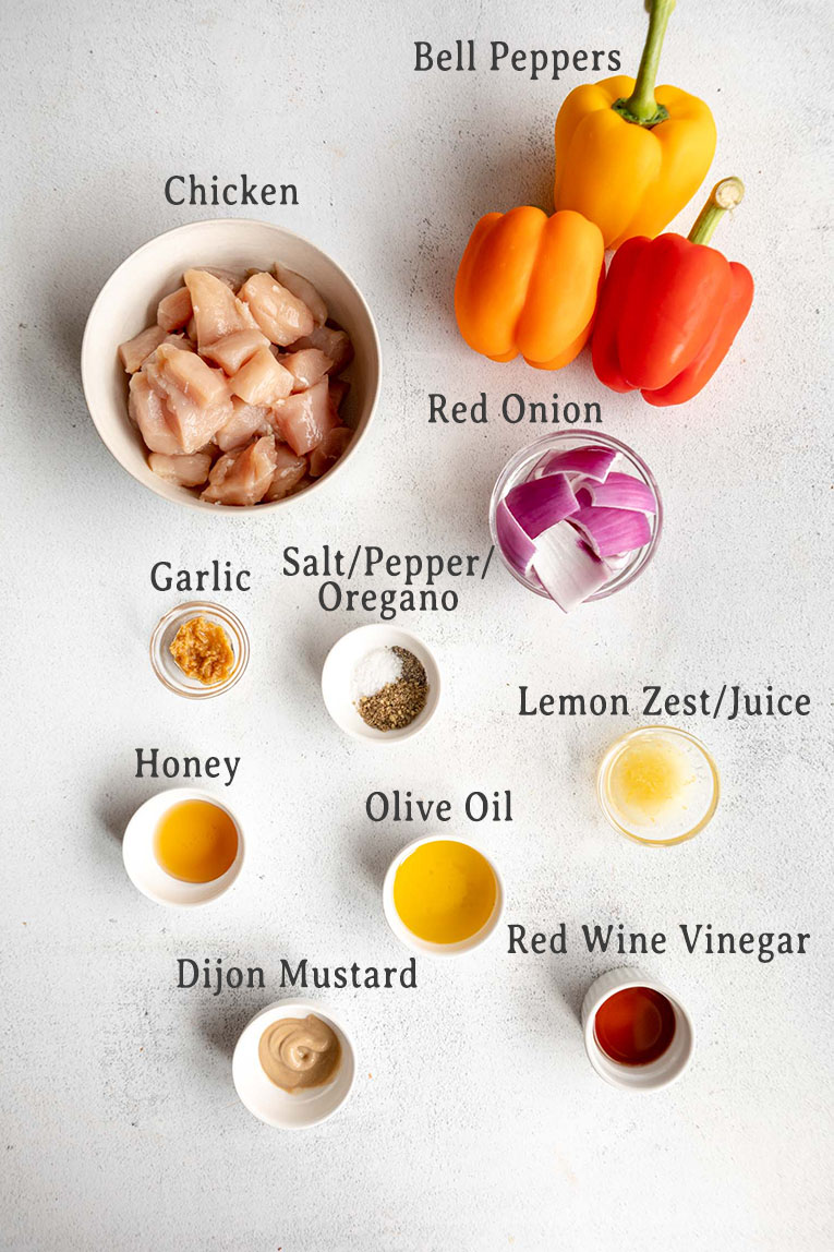 Ingredients for Greek Chicken Kabobs