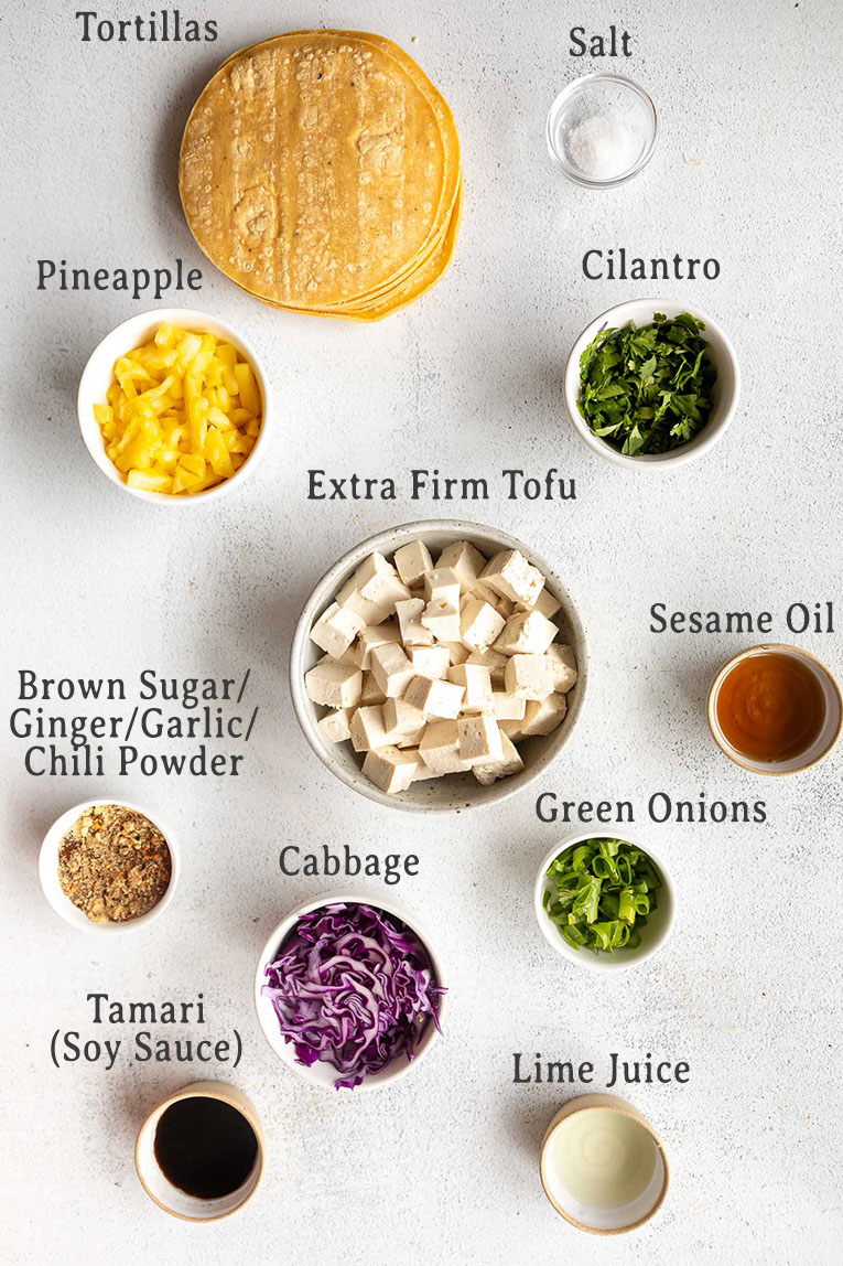 Ingredients for Tofu Tacos Recipe.