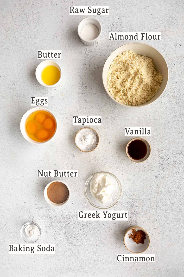 Ingredients for Almond Flour Waffles recipe.