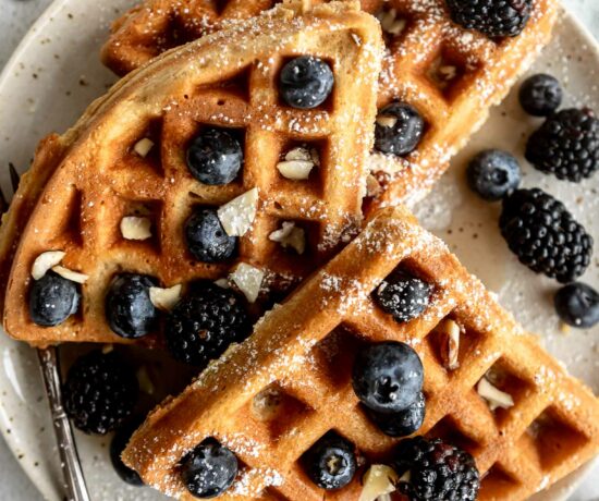 Top shot photo of Almond Flour Waffles recipe.