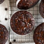 Top shot photo of Chocolate Zucchini Muffins.