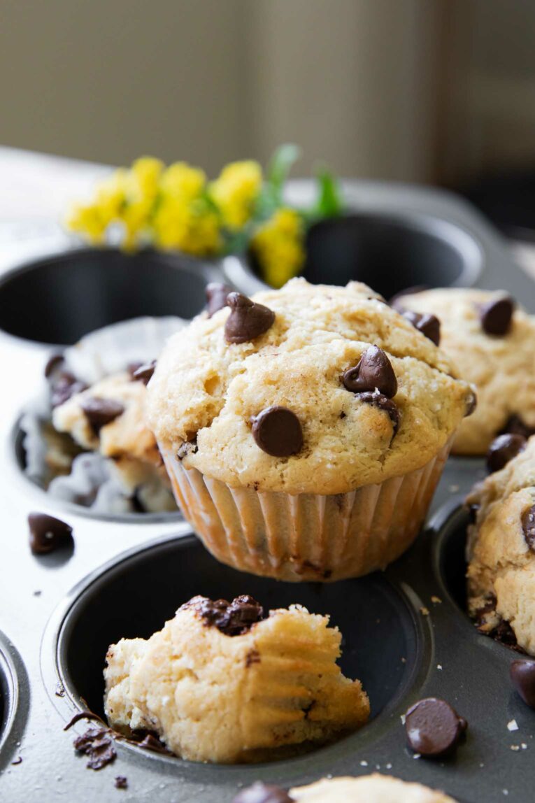 Across photo of Healthy Chocolate Chip Muffin recipe.