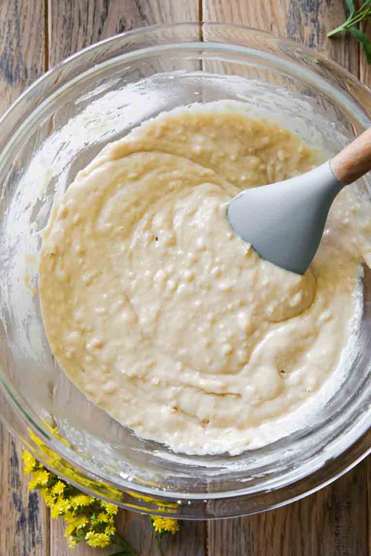 Healthy muffin batter in a bowl.