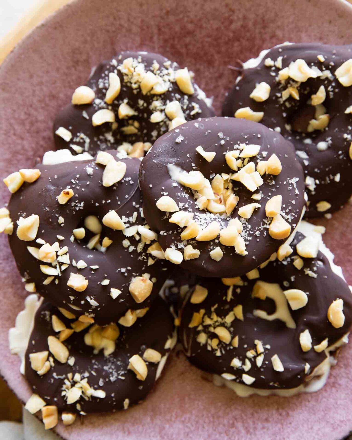 Photo of Chocolate Covered Apple "Donuts" recipe.