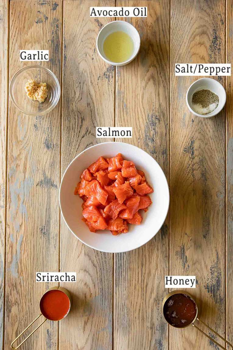 Ingredients for Hot Honey Salmon recipe.