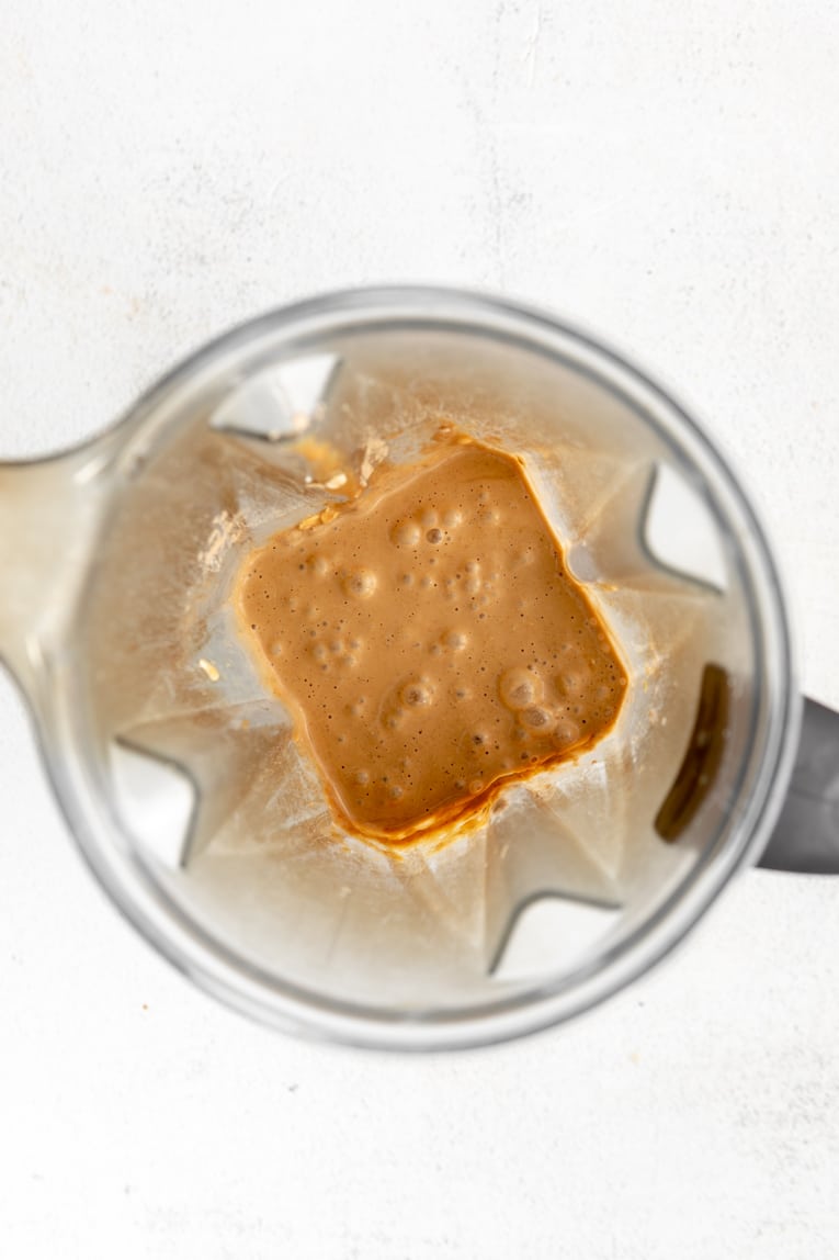 Protein pancake batter blended together.