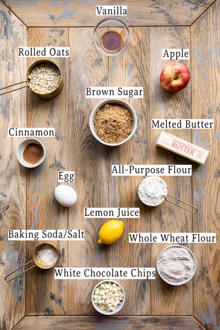 Ingredients for Apple Pie Oatmeal Cookies