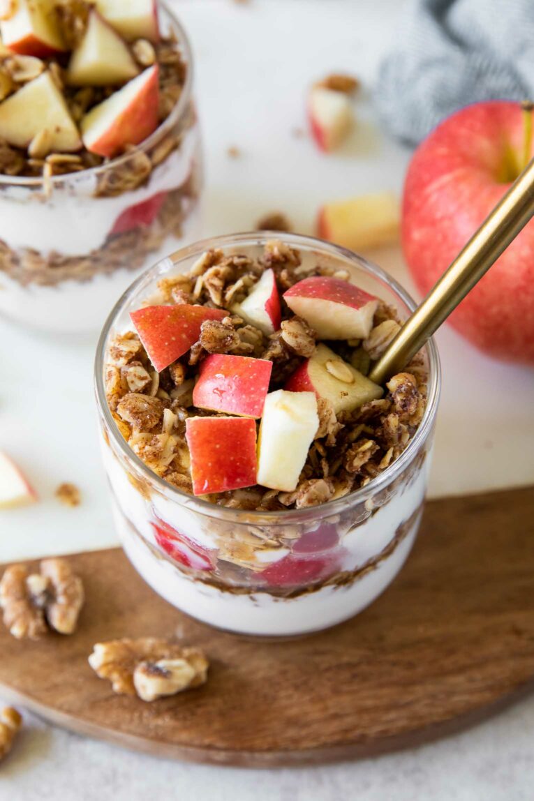 Healthy Apple Crumble recipe in a cup.