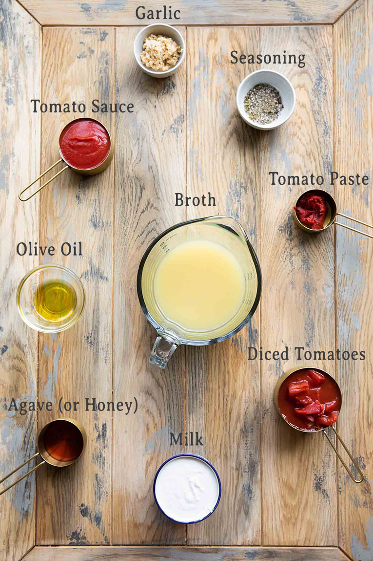 Ingredients for bolognese sauce recipe.
