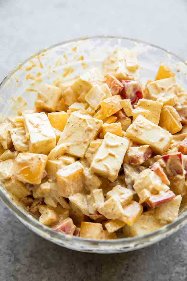 Paneer being marinated.