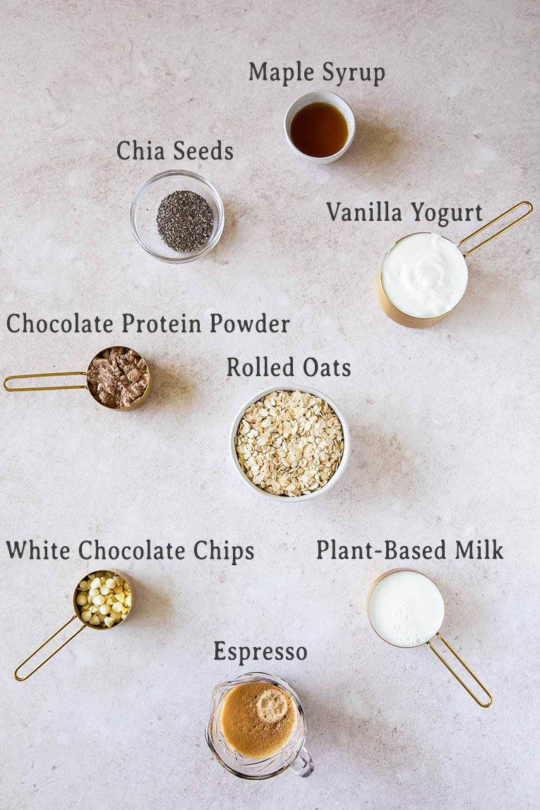 Tiramisu Overnight Oats Ingredients photo.