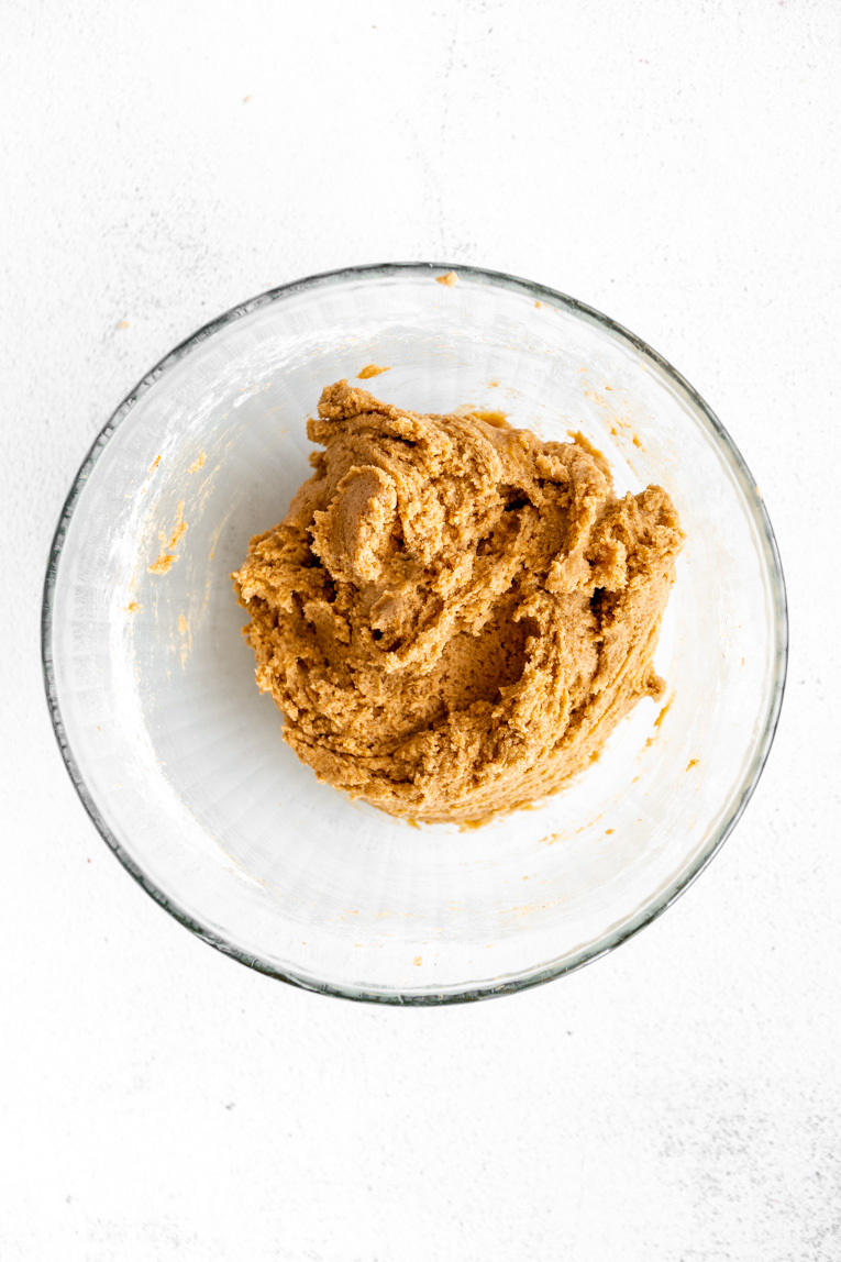 Gluten-Free Pumpkin Cookies dough in a mixing bowl.