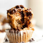 Baked Oatmeal Cups stacked on top of each other.