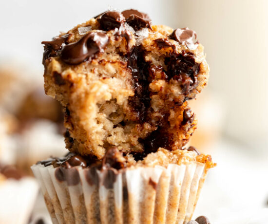 Baked Oatmeal Cups stacked on top of each other.