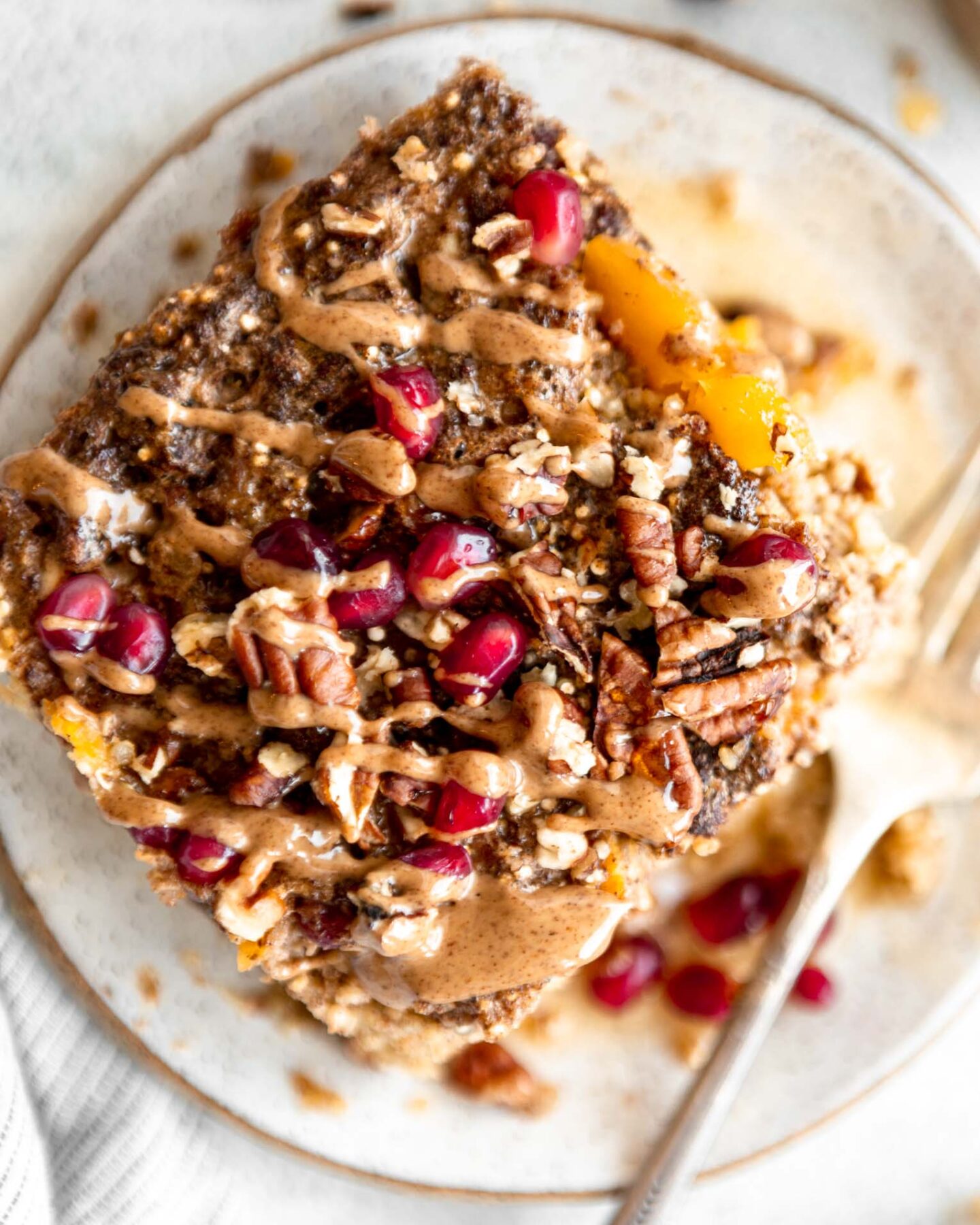 Top shot of Maple Butternut Squash Quinoa Breakfast Bake.