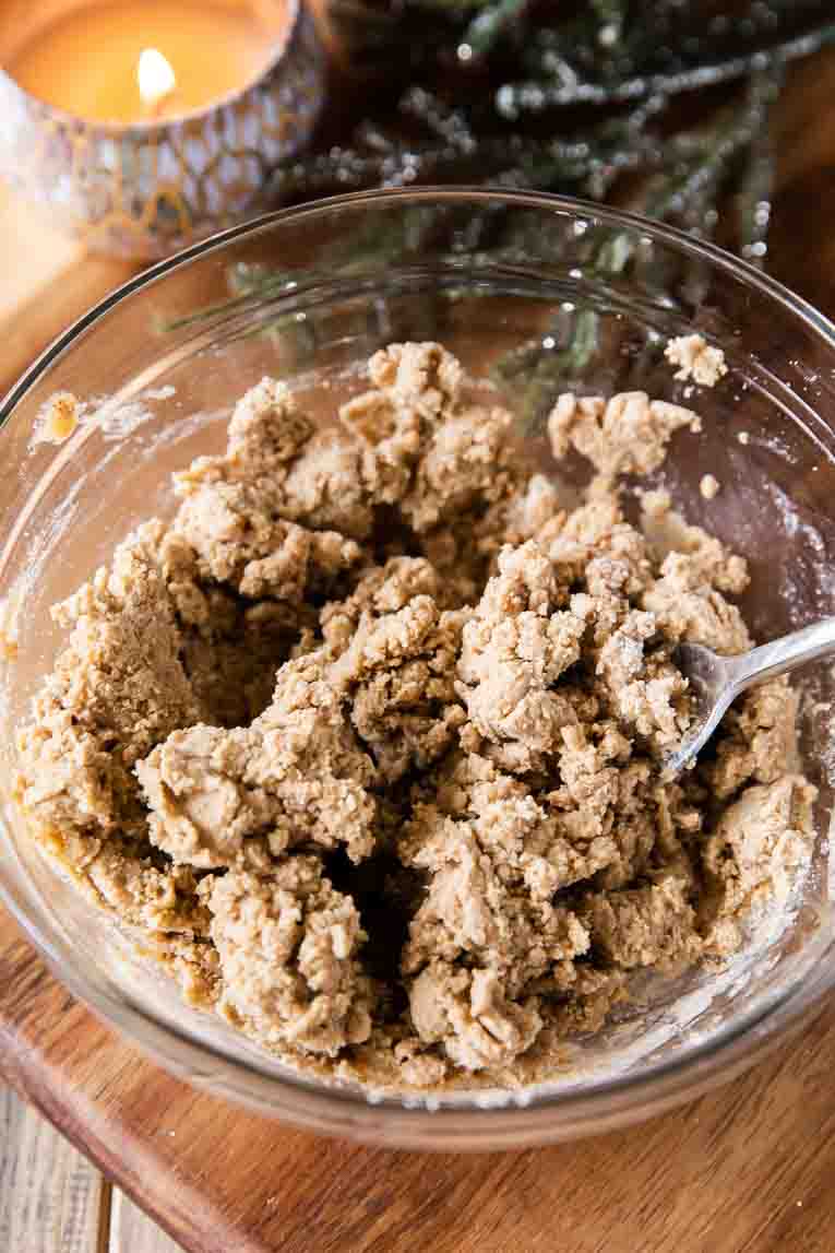 Gingerbread Protein Bite dough being mixed.