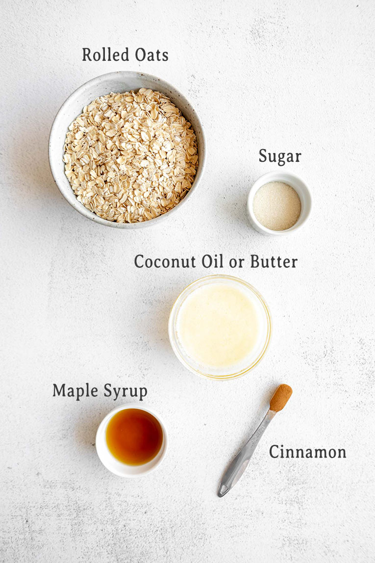 Ingredients for gluten-free cheesecake crust.