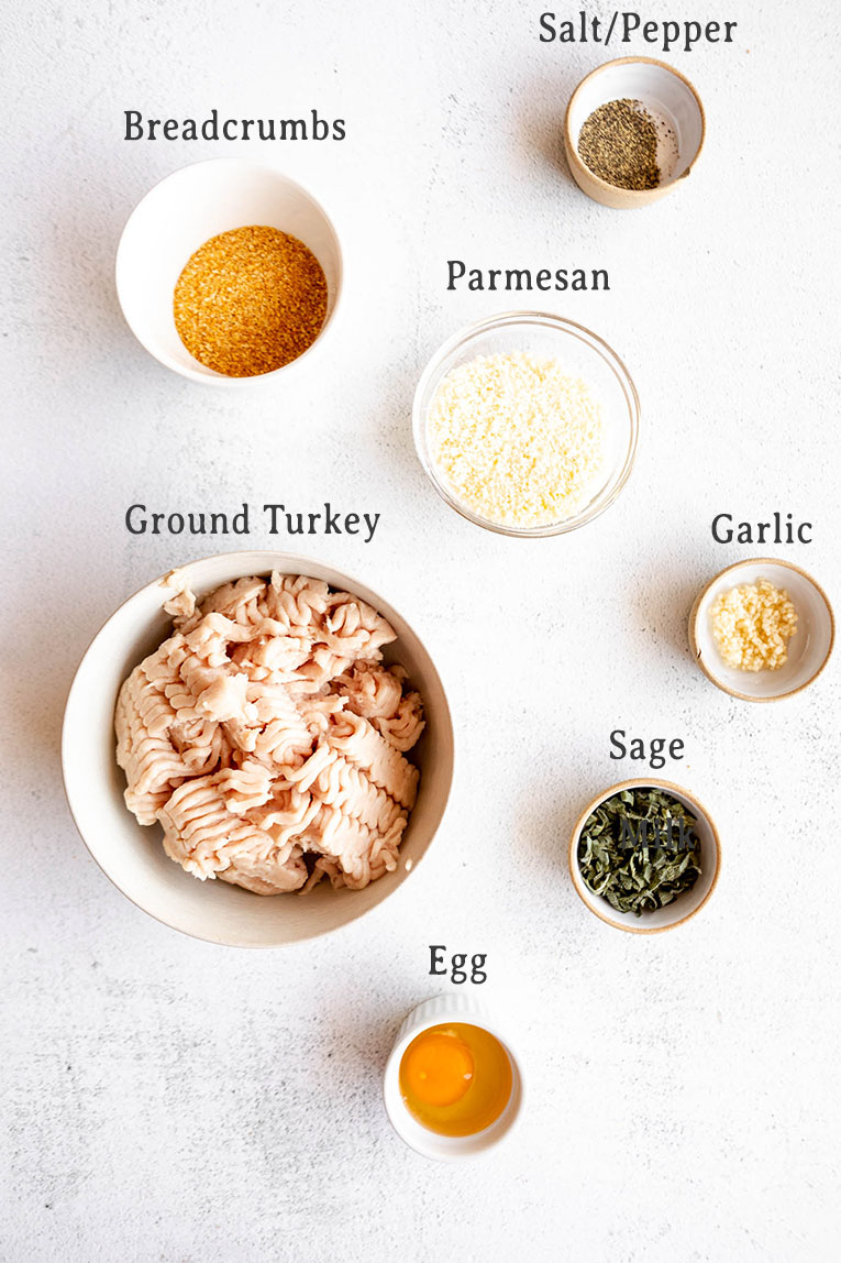 Ingredients for Turkey Sage Meatballs.