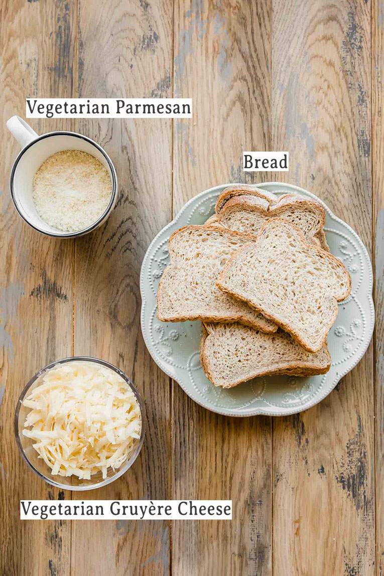 Toppings for Vegetarian French Onion Soup recipe.