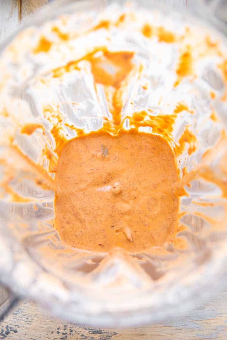 Marinade for chipotle chicken in a blender.