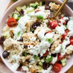 Greek Chicken Rice Bowls with Tzatziki sauce.