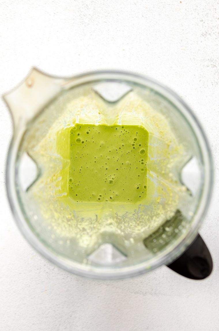 Dairy-free cilantro lime dressing in a blender.
