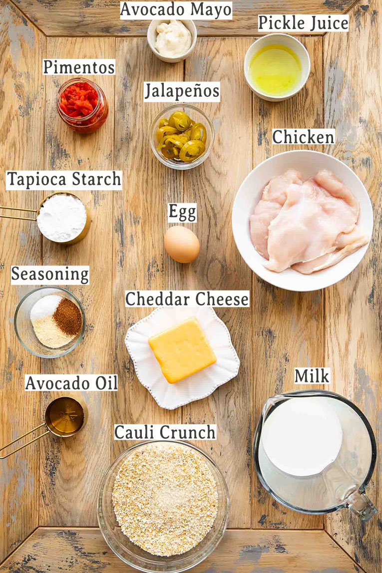 Ingredients for Honey Pepper Pimento Chicken Sandwich recipe.