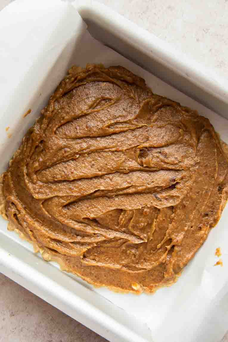 Date filling over oatmeal crust.