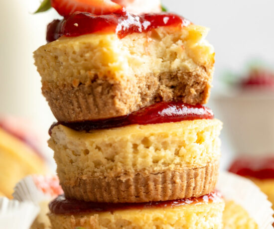 Stack of Protein Cheesecakes.