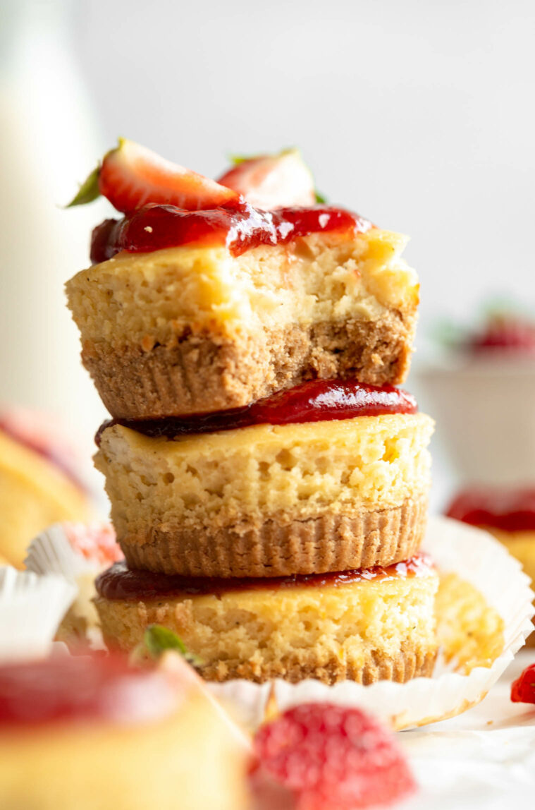 Stack of Protein Cheesecakes.