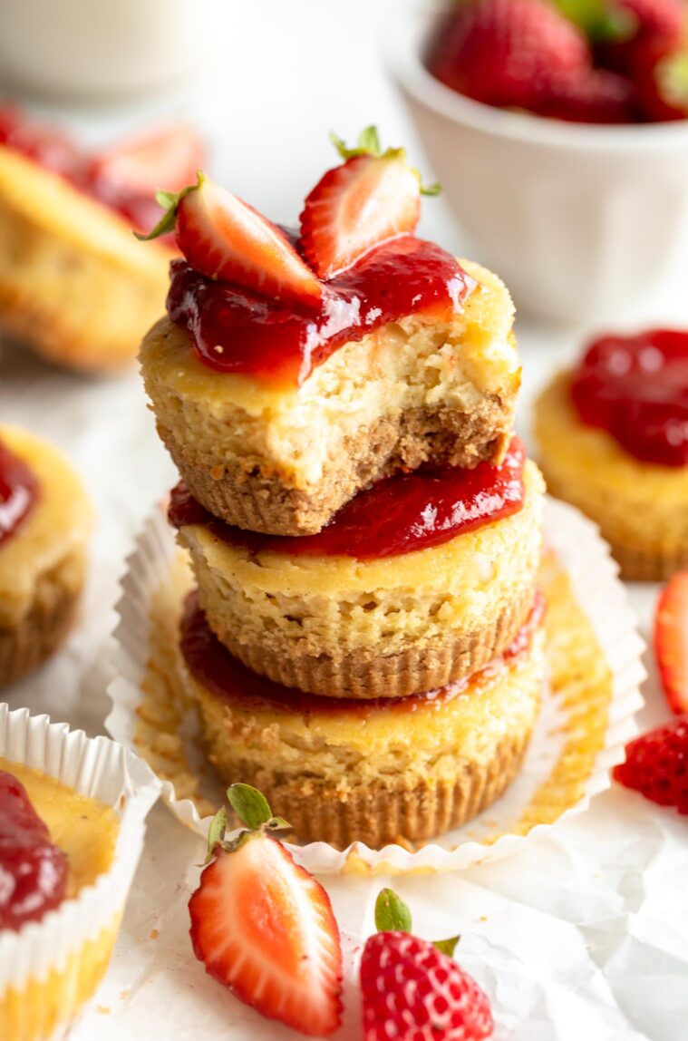 Angled photo of Protein Cheesecake Recipe.