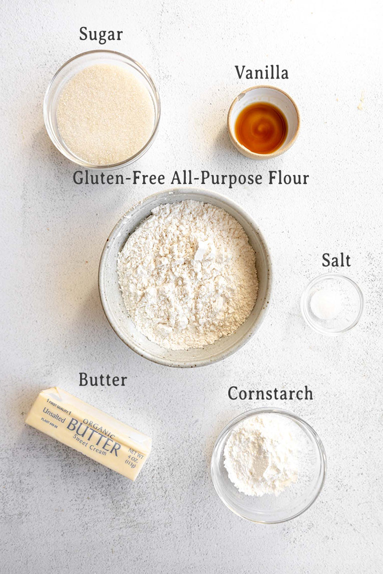 Gluten-Free Valentine's Day Shortbread Cookies recipe ingredients,