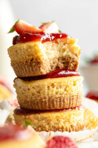 Stack of Protein Cheesecakes.