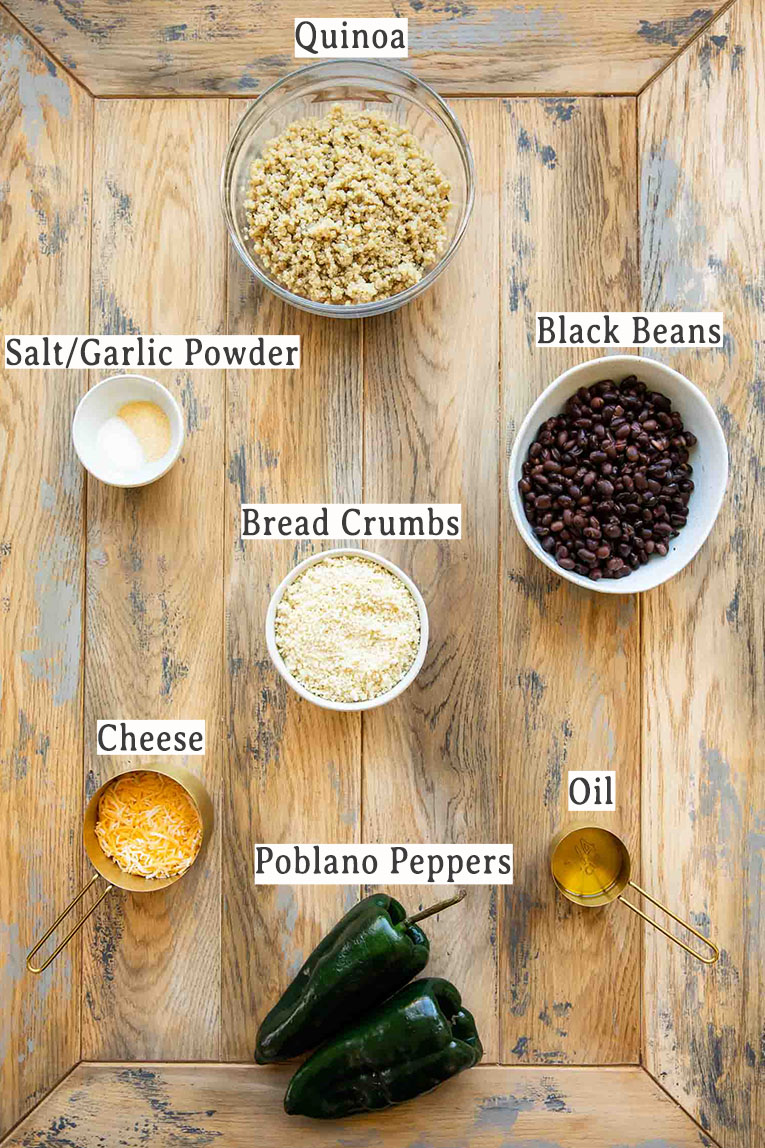 Ingredients for chili relleno.