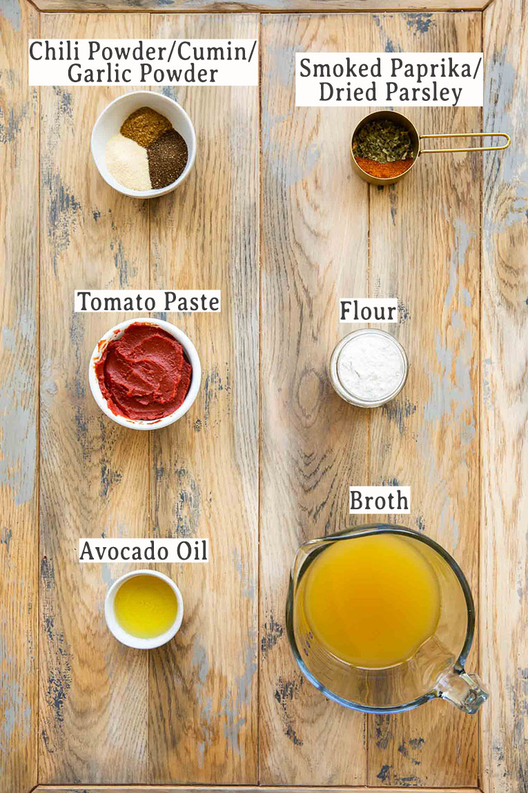 Sauce ingredients for Chile Relleno Casserole recipe.