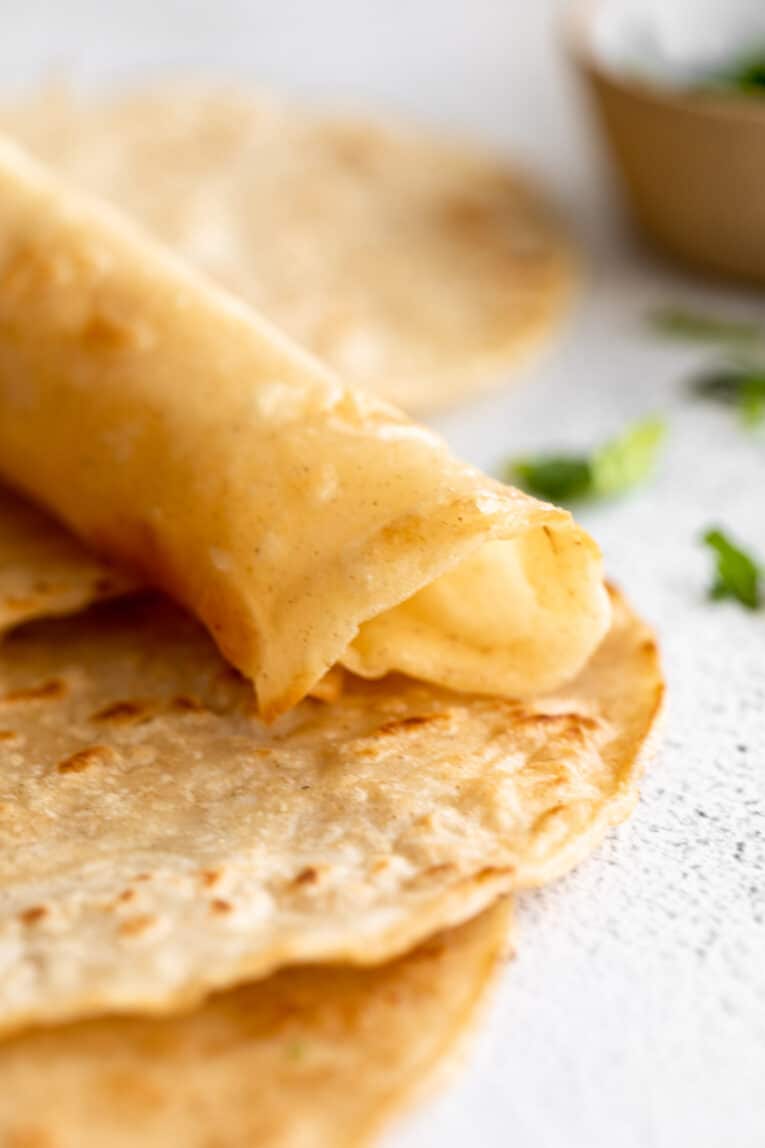 Almond Flour Tortillas rolled up.