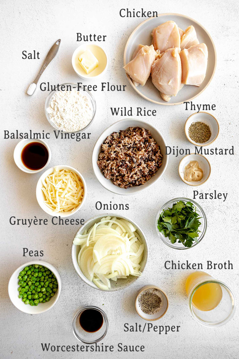 Ingredients for French Onion Chicken bowls recipe.