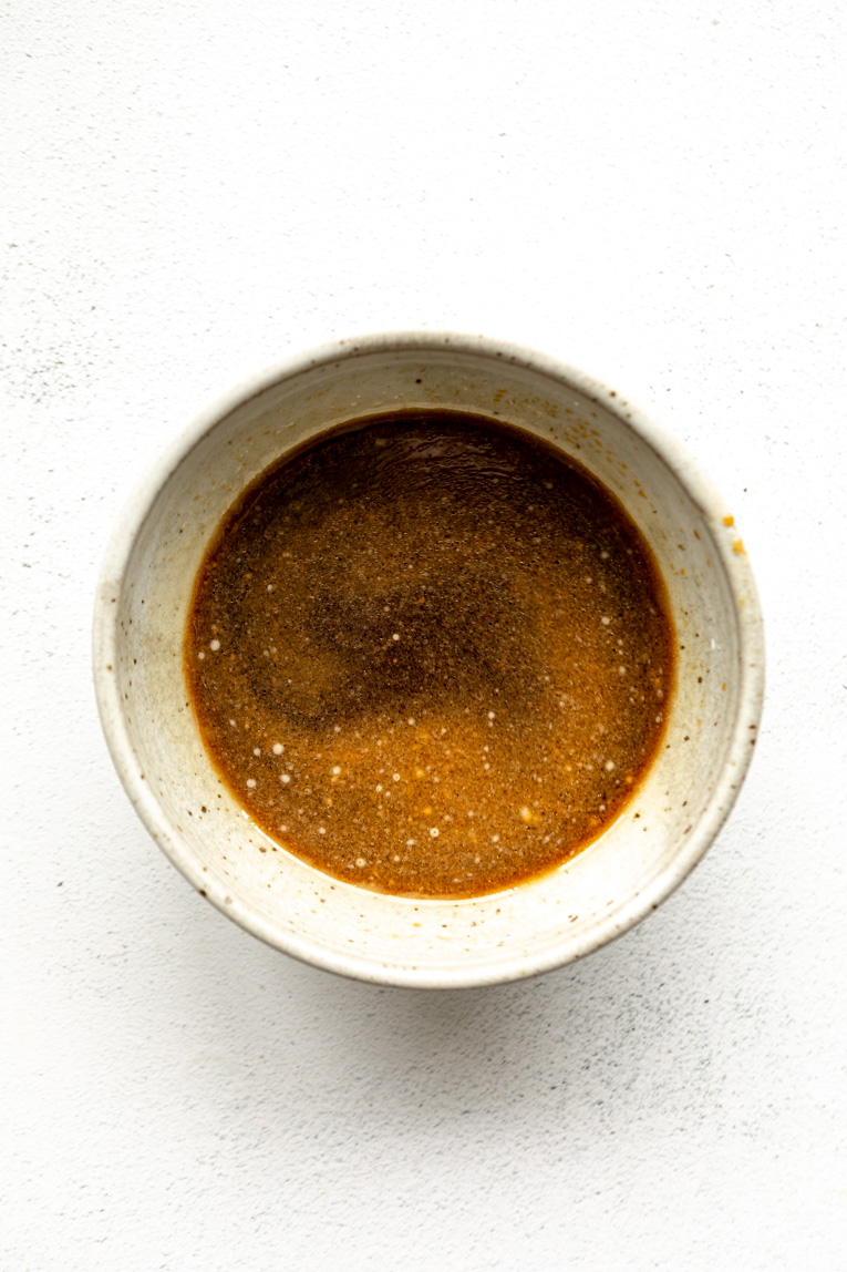 Kung pao sauce mixed together.