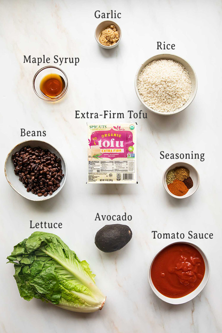 Ingredients for Sofritas recipe.