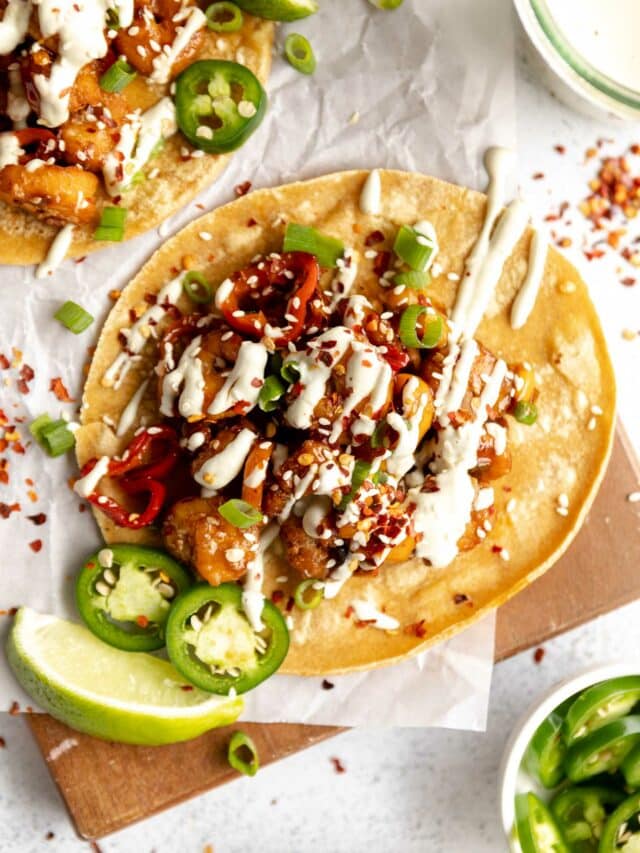 Kung Pao Shrimp Tacos with Jalapeño Sauce Story
