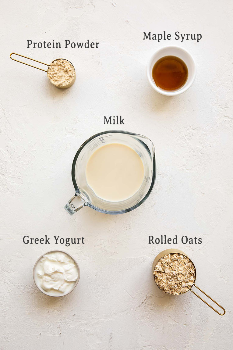 Ingredients for Blended Overnight Oats recipe.