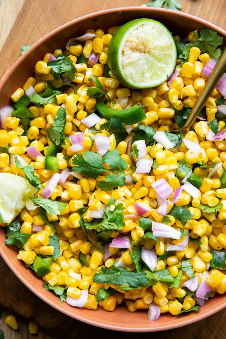 Close up photo of Chipotle Corn Salsa Recipe.