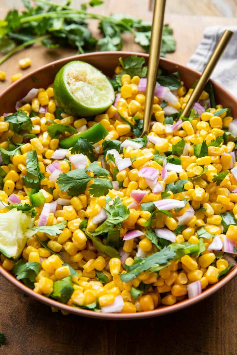 Angled photo of Chipotle Corn Salsa Recipe.