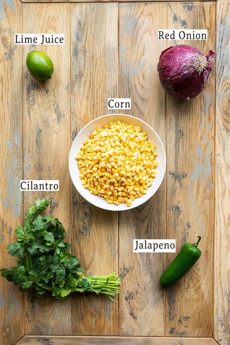 Ingredients for Chipotle Corn Salsa Recipe.