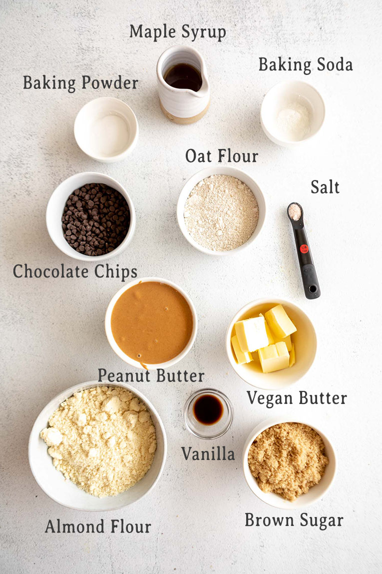 Ingredients for Vegan Peanut Butter Cookies recipe.