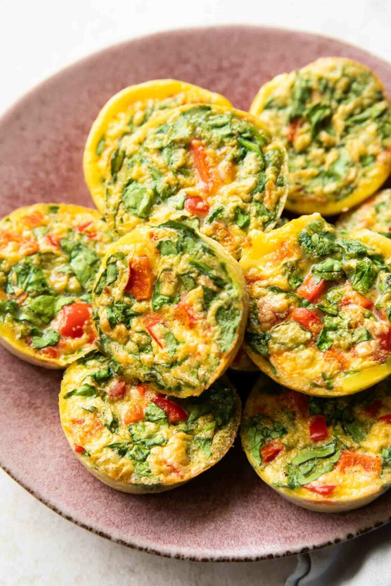 Baked Egg Bites Recipe angled photo.